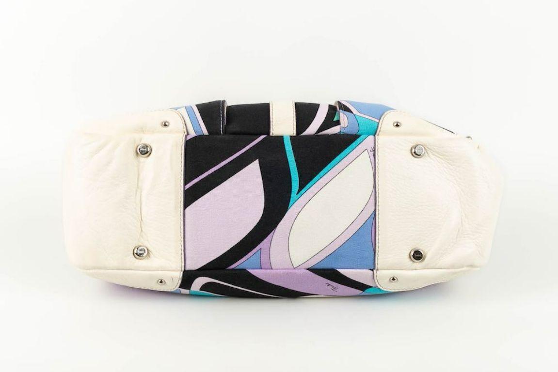 Sac Emilio Pucci en cuir et toile multicolore en vente 1