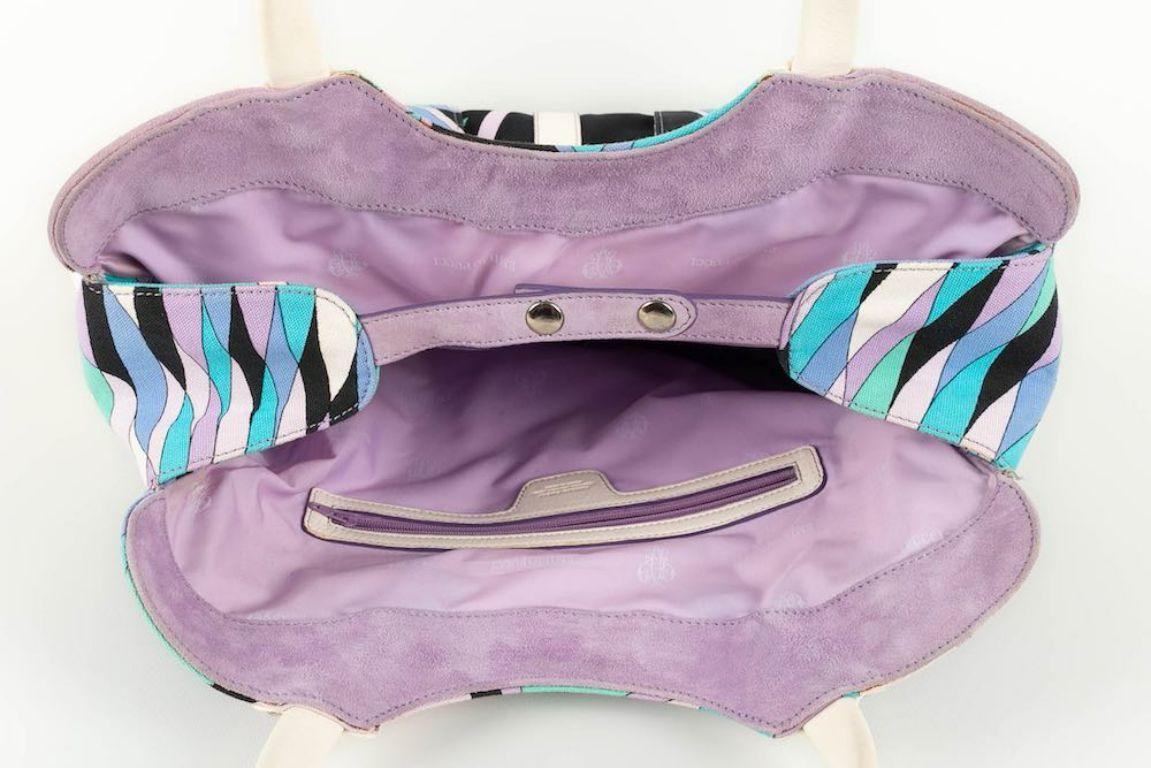 Sac Emilio Pucci en cuir et toile multicolore en vente 3