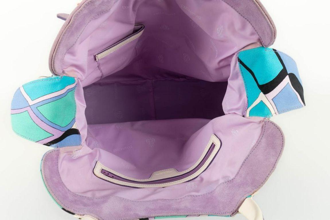 Sac Emilio Pucci en cuir et toile multicolore en vente 4
