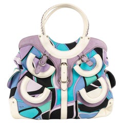 Emilio Pucci Bolso de Piel y Lona Multicolor