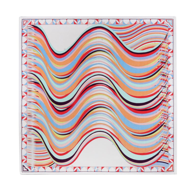 EMILIO PUCCI Multicolor Oversized Abstract Wave Signature Print Beach ...