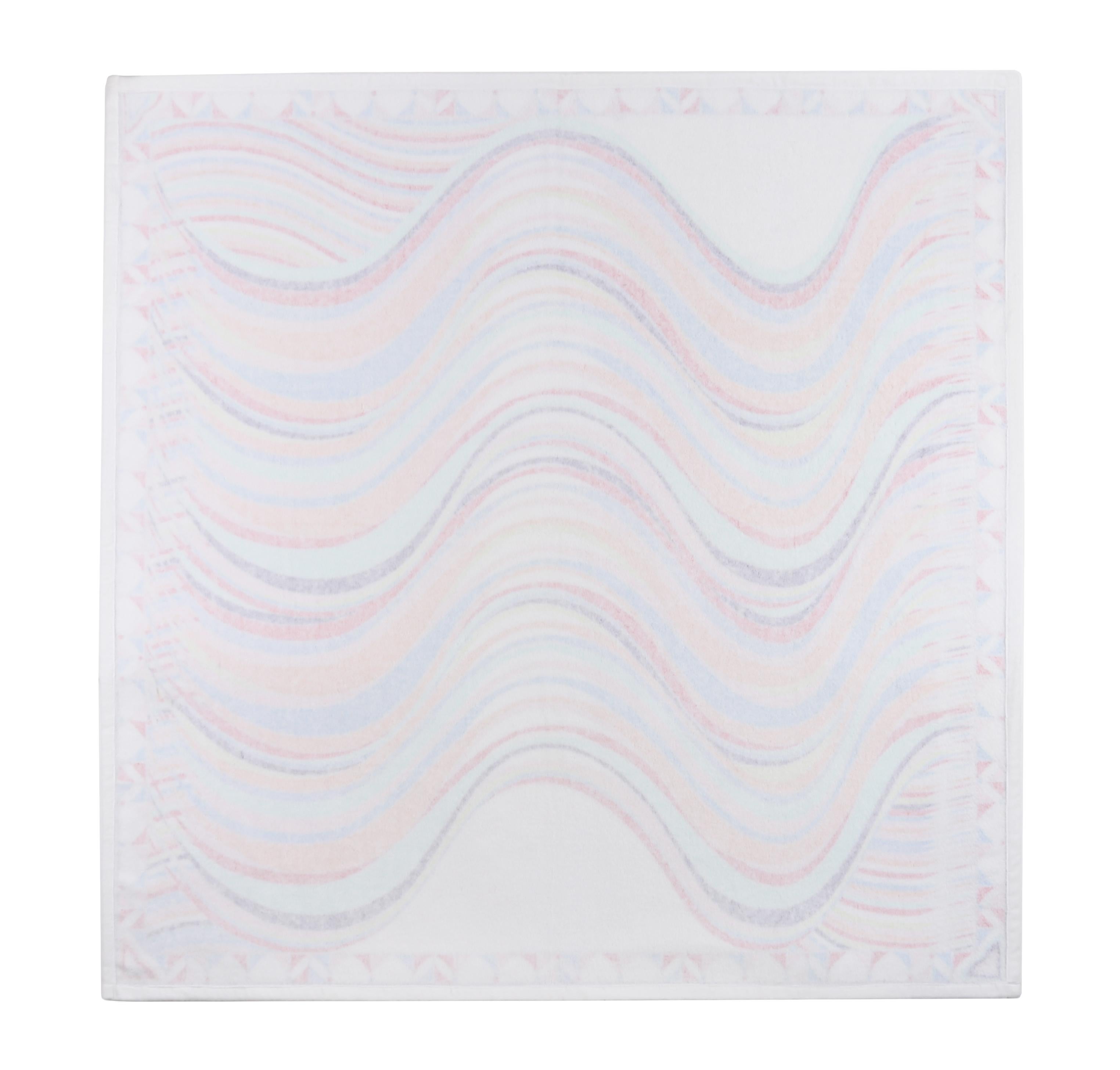 EMILIO PUCCI Multicolor Übergroße Abstrakte Welle Signatur Print Strand Pool Handtuch im Zustand „Hervorragend“ in Thiensville, WI