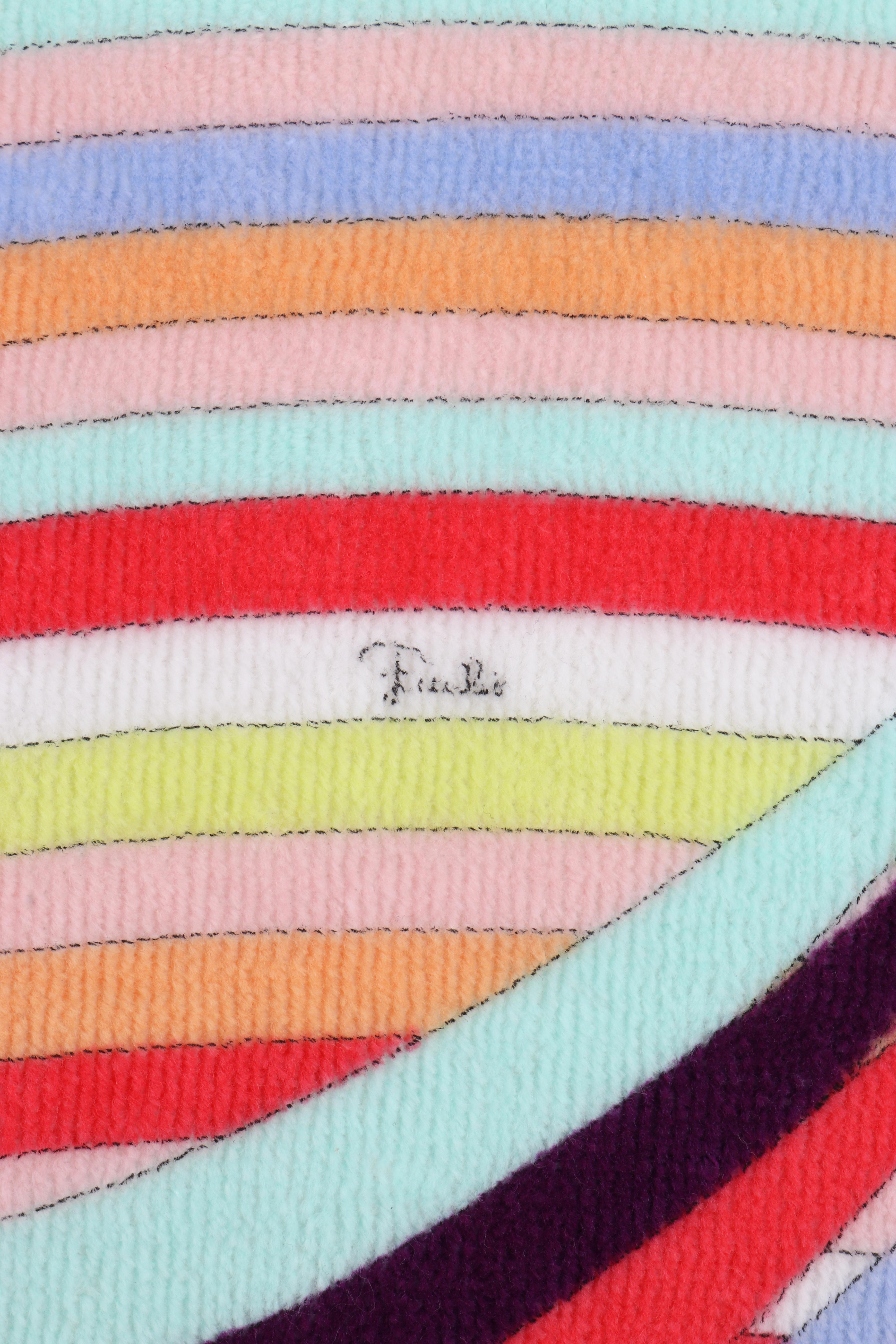EMILIO PUCCI Multicolor Übergroße Abstrakte Welle Signatur Print Strand Pool Handtuch 3