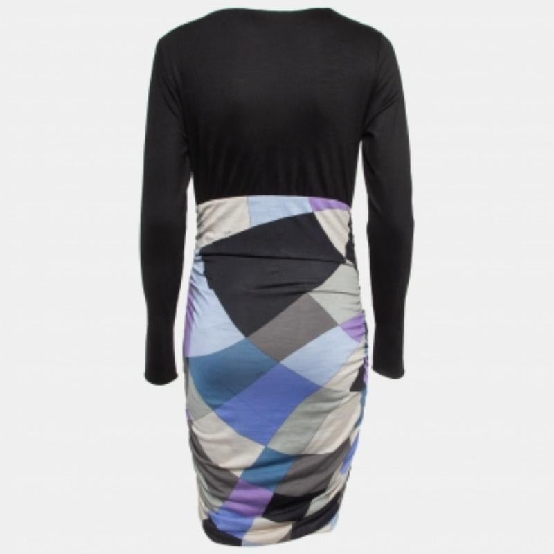 Emilio Pucci Vestido Acanalado de Punto de Mezcla de Lana con Estampado Multicolor M en Bueno estado para la venta en Dubai, Al Qouz 2