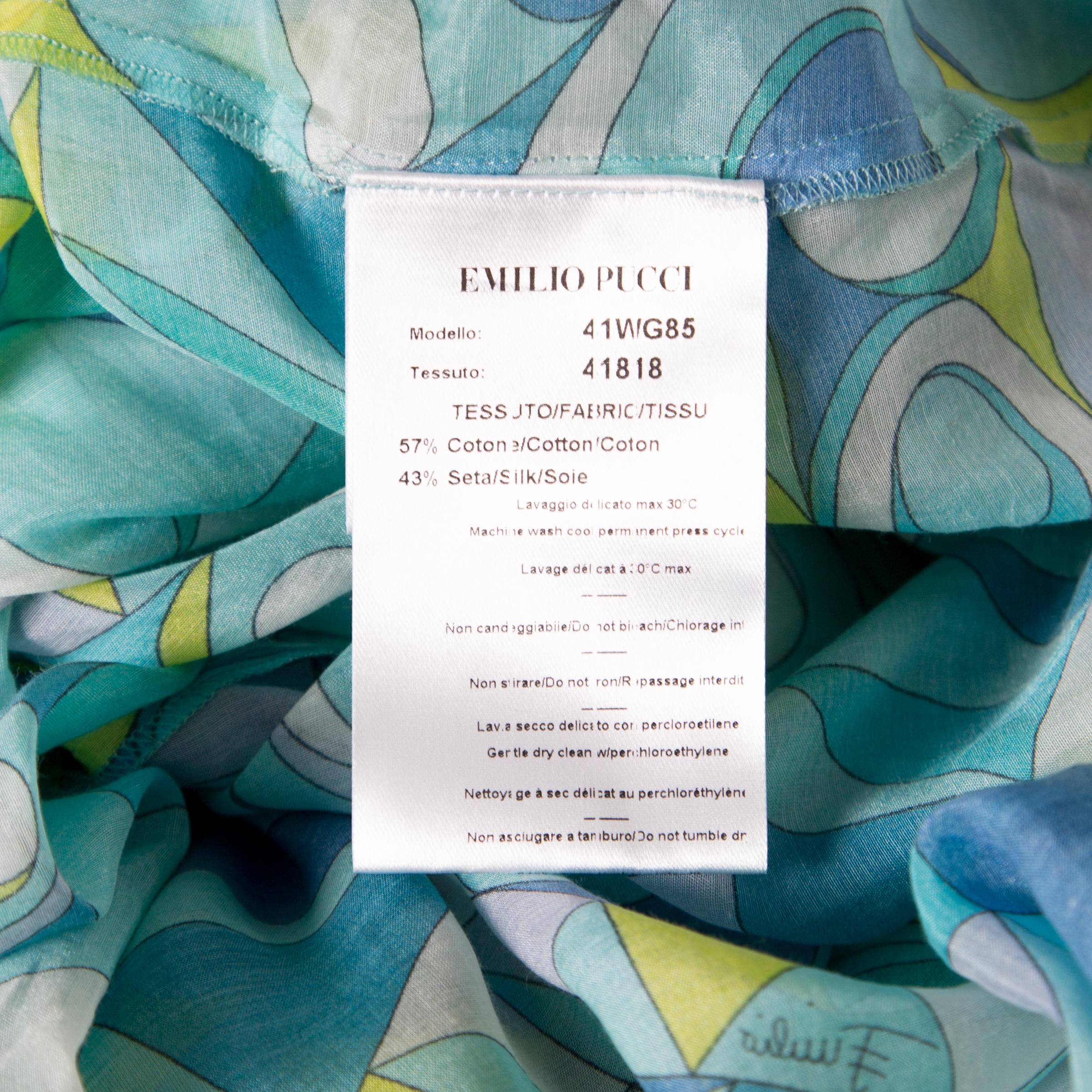 Women's Emilio Pucci Multicolor Printed Cotton Silk Kaftan ( Free Size )