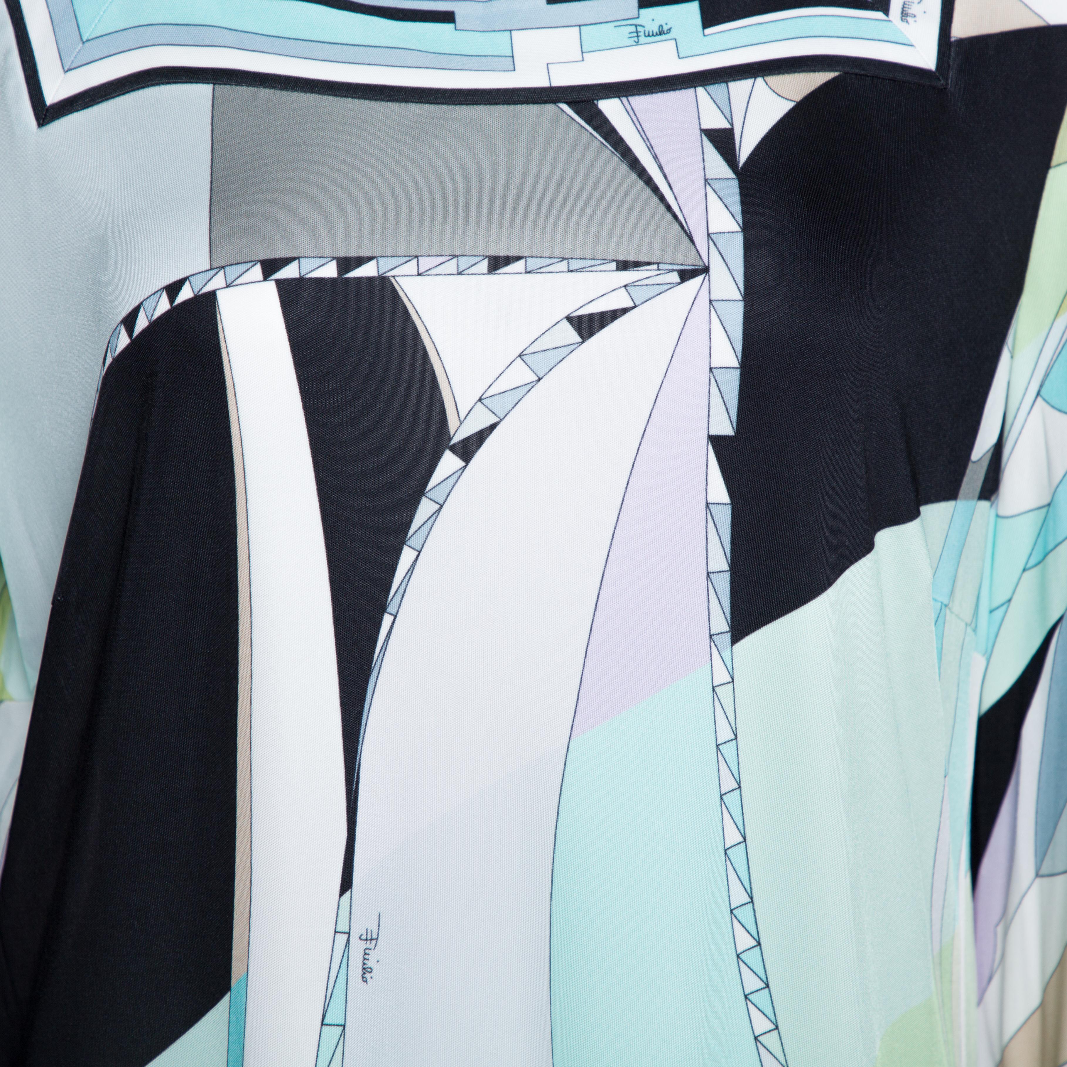 Women's Emilio Pucci Multicolor Printed Jersey Shift Dress XL