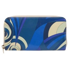 Emilio Pucci Multicolor Printed Patent Leather Zip Around Wallet