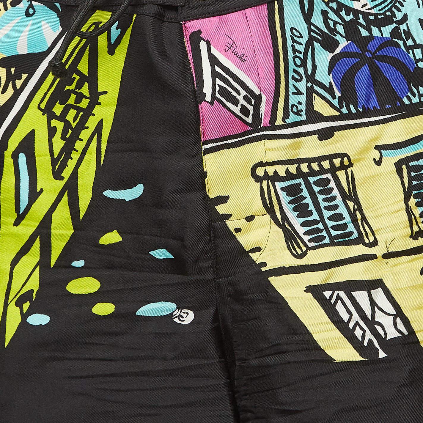 Noir Emilio Pucci - Short en soie imprimé multicolore S en vente