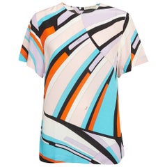 Emilio Pucci Multicolor Printed Silk Top S Emilio Pucci Multicolor Printed Silk Top S