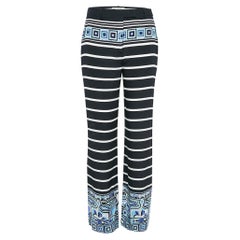 Emilio Pucci Multicolor Printed Silk Wide Leg Pants M