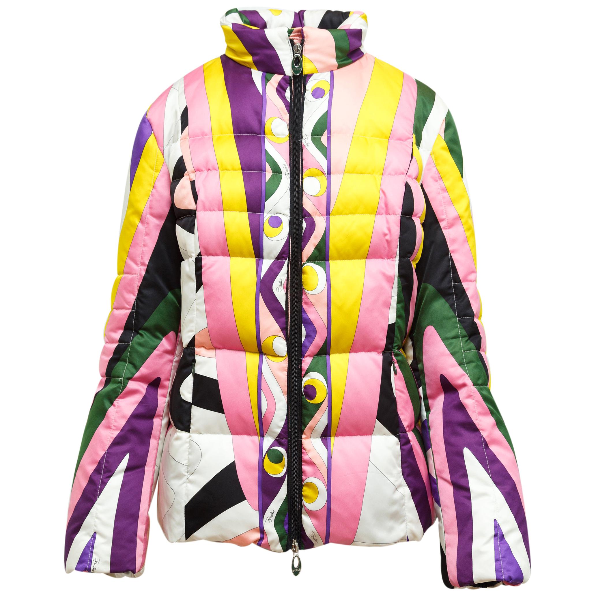 Emilio Pucci Multicolor Puffer Coat For Sale at 1stDibs