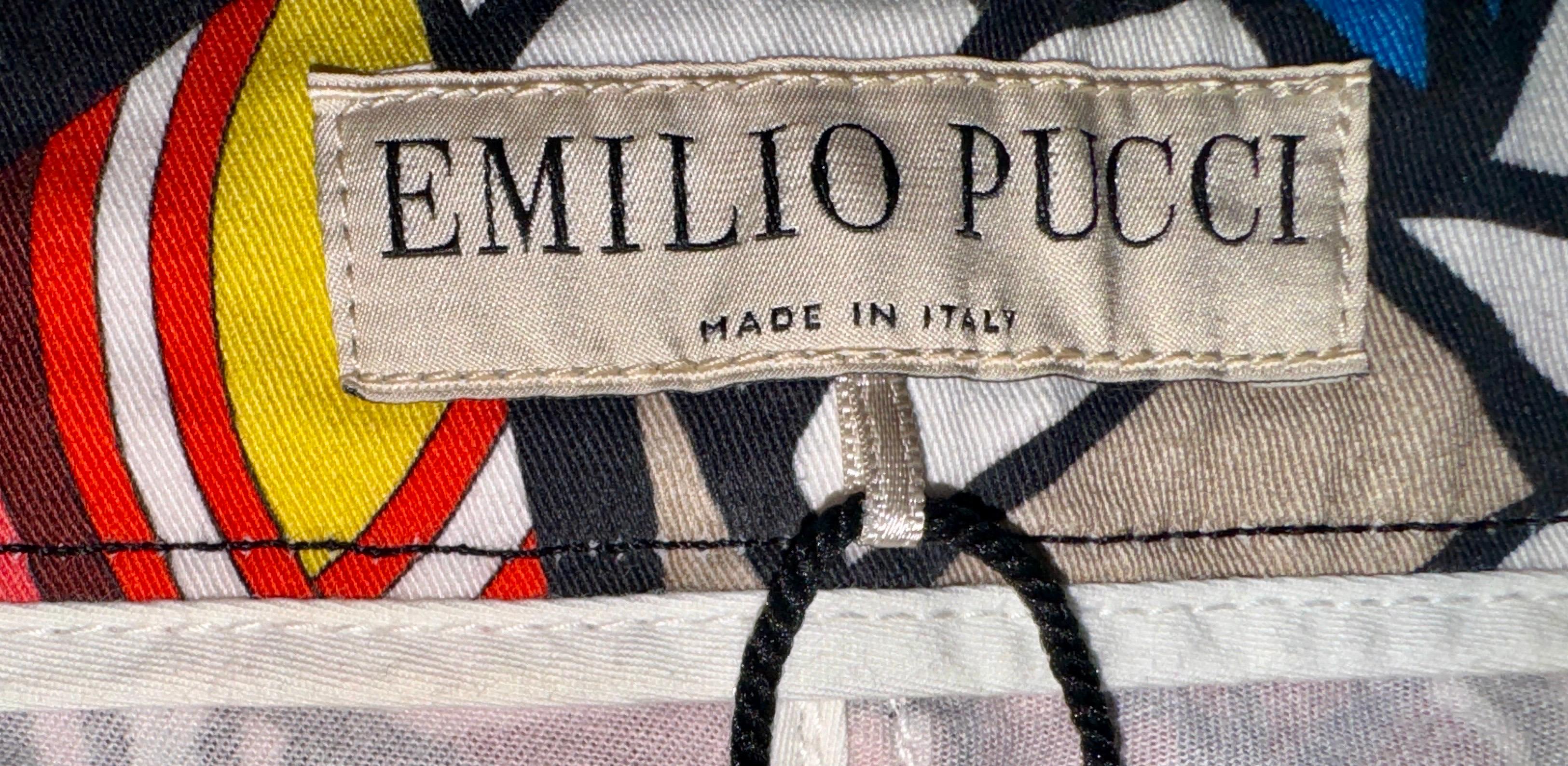 EMILIO PUCCI Multicolor Signature Geometric Print Hot Shorts Pants 42 For Sale 4
