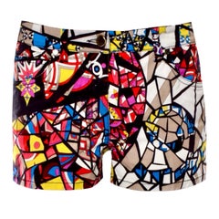 EMILIO PUCCI Multicolor Signature Geometric Print Hot Shorts Pants 42