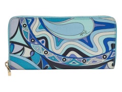EMILIO PUCCI Multicolor Signature Print Long Zip Wallet with Box