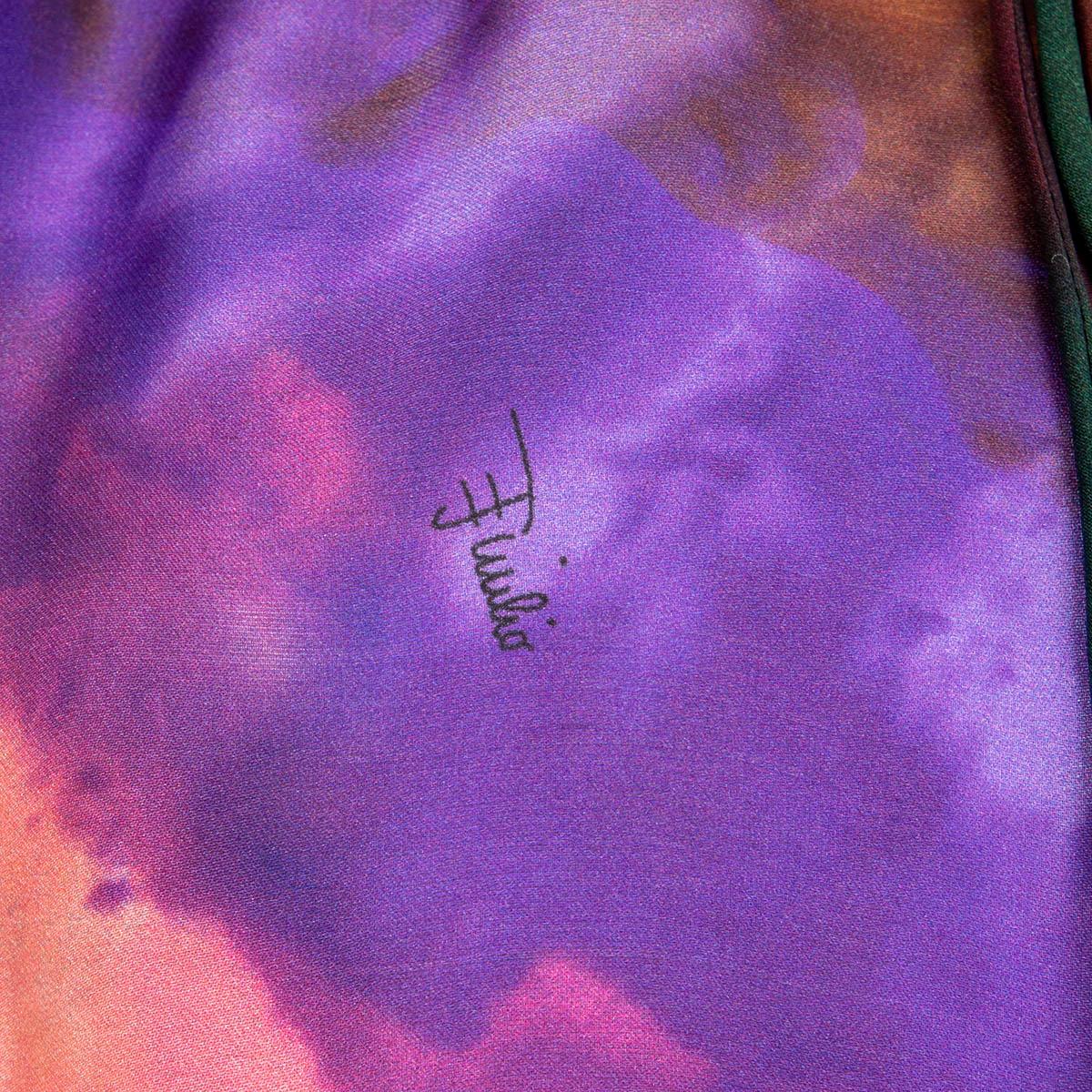 EMILIO PUCCI multicolor silk 2015 TIE-DYE PEASANT Blouse Shirt 38 XS 1