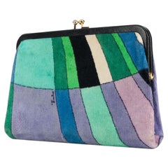 Retro Emilio Pucci Multicolour Velvet Clutch Bag