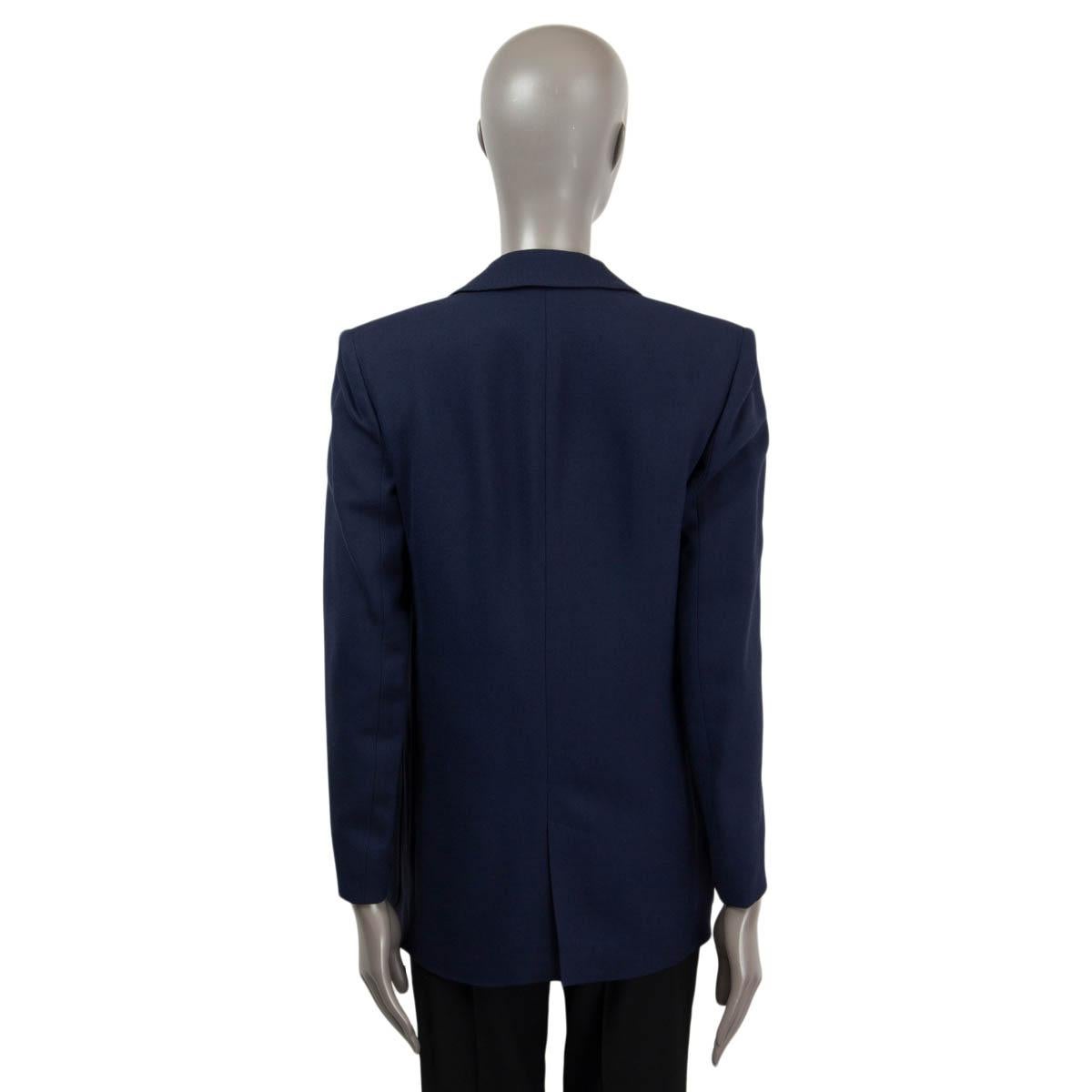 Women's EMILIO PUCCI navy blue viscose CREPE Blazer Jacket 42 M For Sale