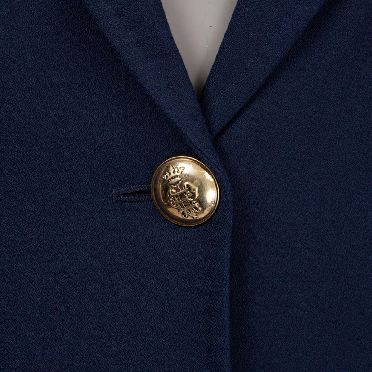 EMILIO PUCCI Giacca blazer in viscosa CREPE blu navy 42 M in vendita 1