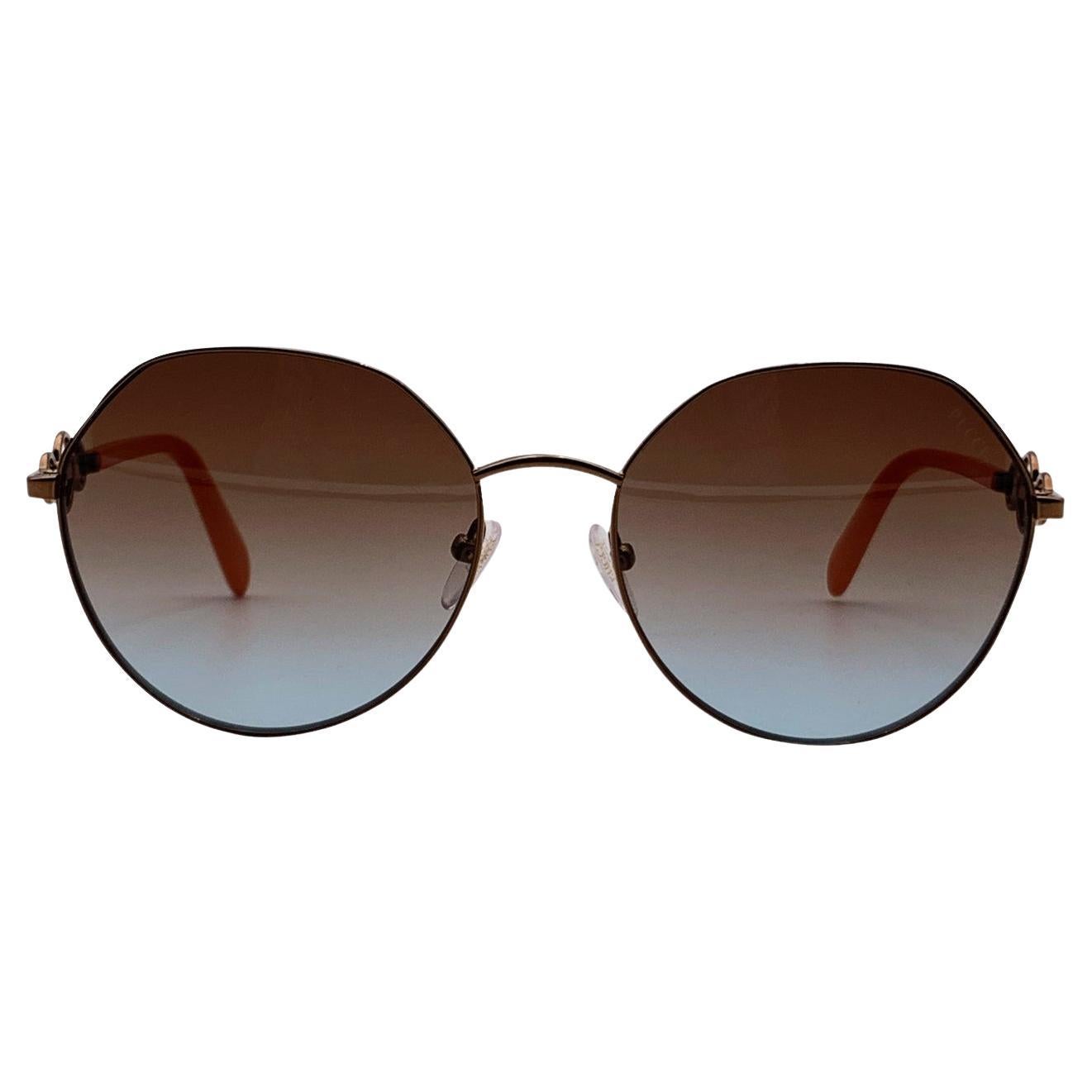 Emilio Pucci Neue Damen-Bronze-Sonnenbrille EP0150 36F 59-18 140 mm im Angebot