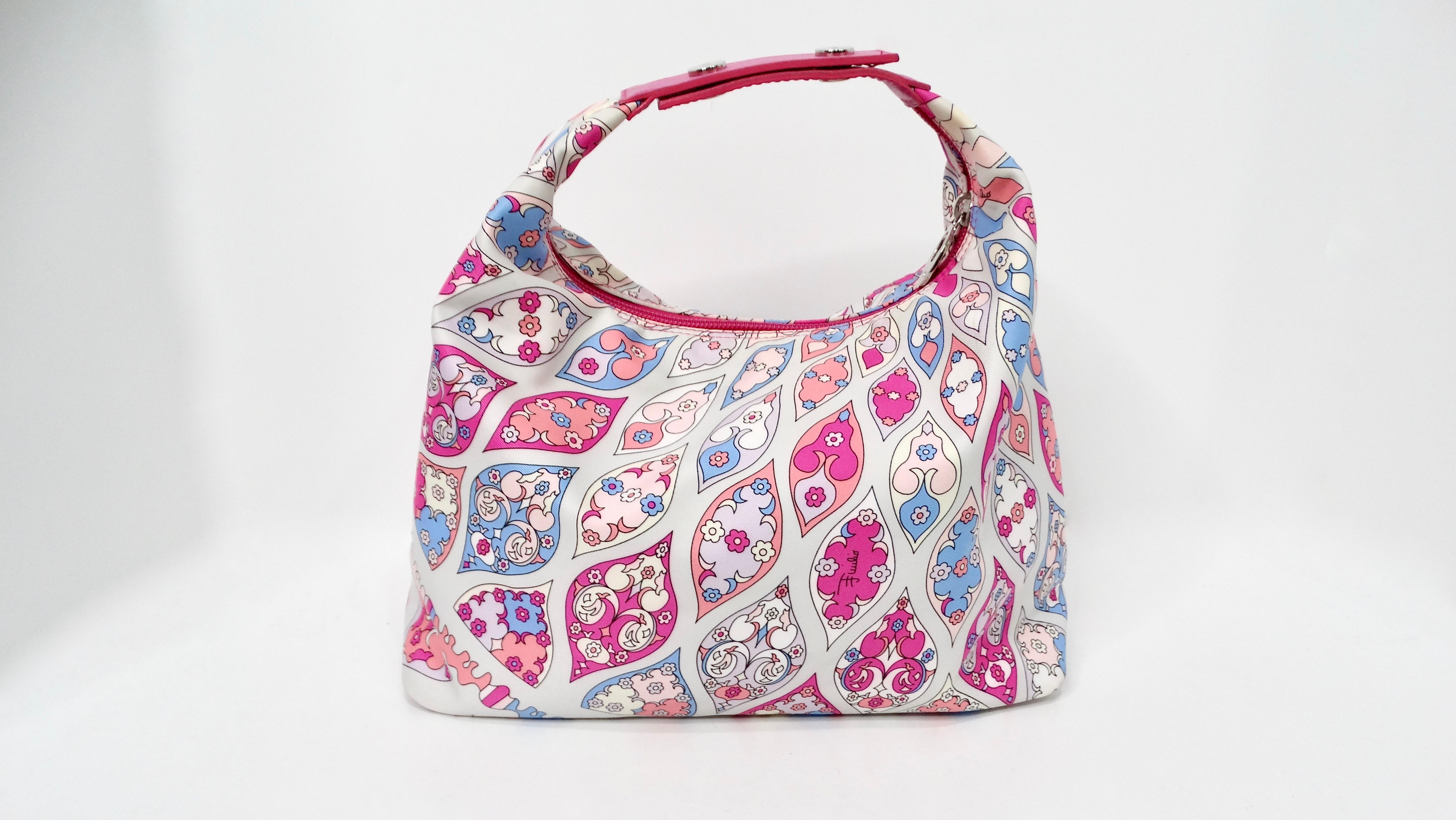 Emilio Pucci Nylon Astratto  Borsa con manico superiore con stampa floreale, circa Y2K in vendita 2