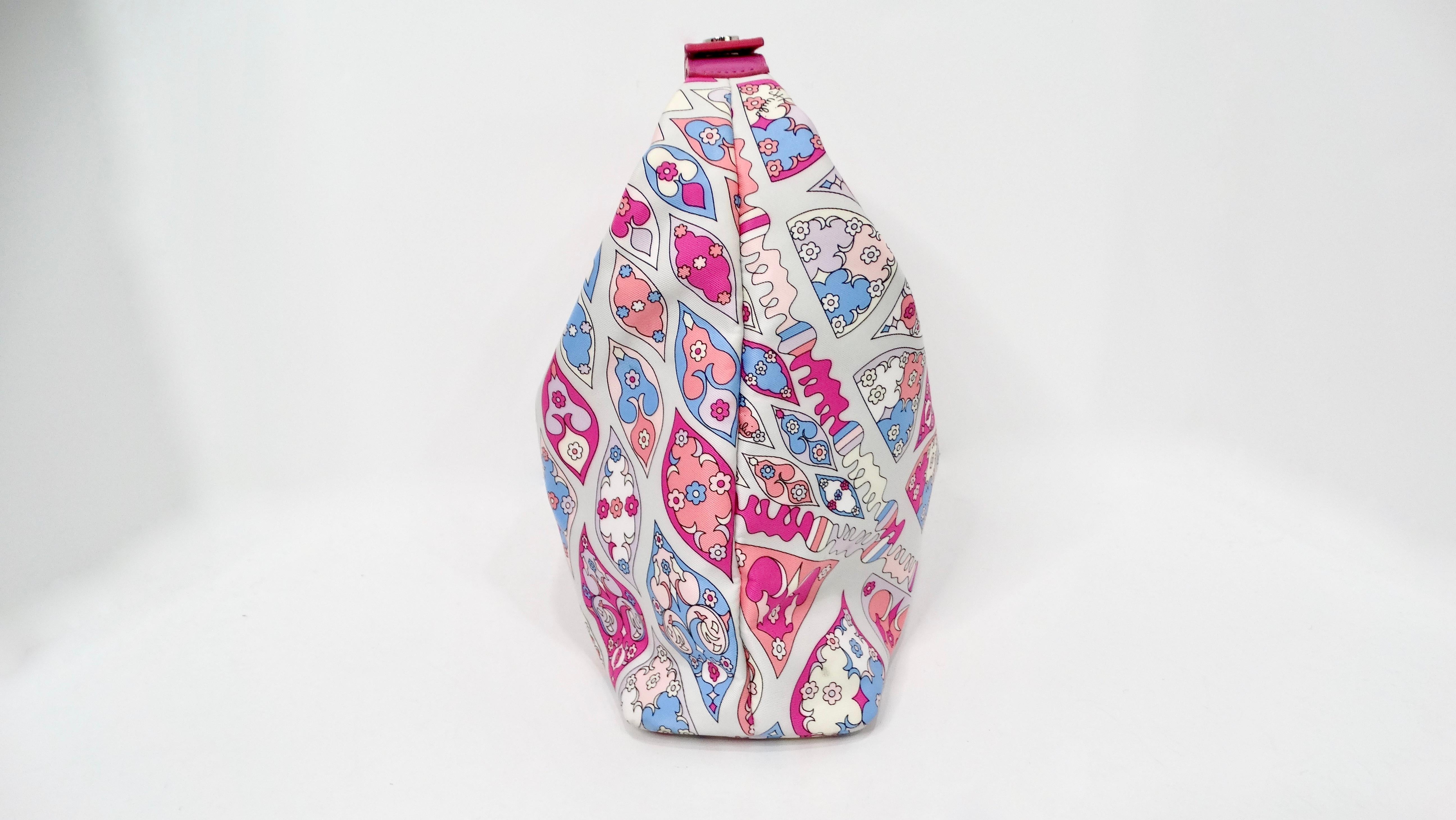 Emilio Pucci Nylon Astratto  Borsa con manico superiore con stampa floreale, circa Y2K in vendita 3