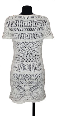 Emilio Pucci Off-white Crochet Knit Cotton Dress