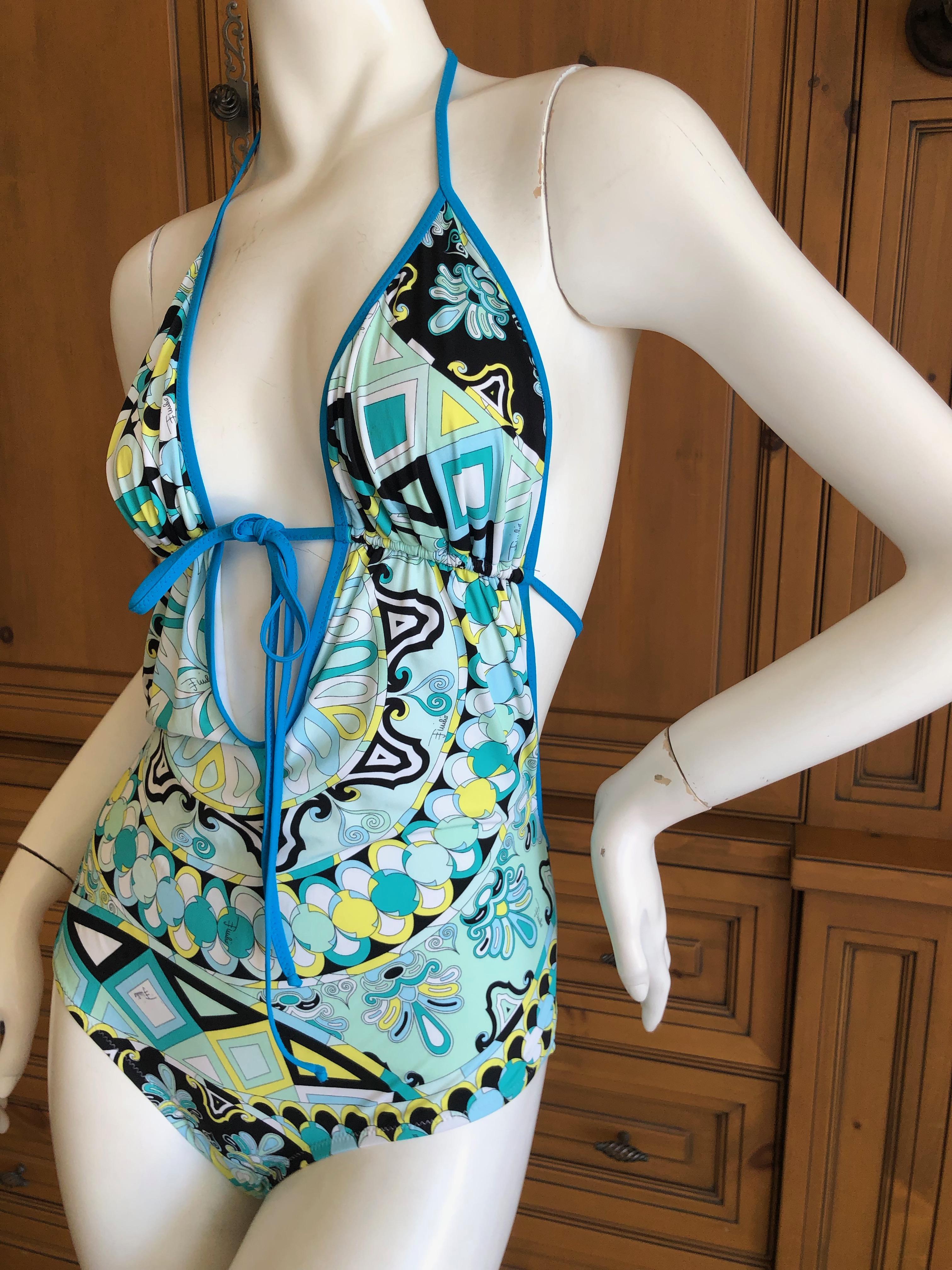 Emilio Pucci One Piece Swimsuit New with Tags Hard to Find Size 46

Bust 38