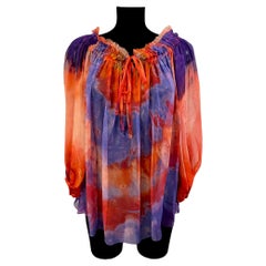 Chemisier Emilio Pucci orange et violet en mousseline de soie