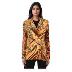 Emilio Pucci Velvet Swirl Jacket Orange 
Black Taille S
