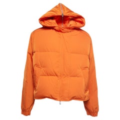 Used Emilio Pucci Orange Synthetic Hooded Down Jacket M