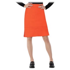 Emilio Pucci Orange Wolle ausgestellter Saum Rock Größe S