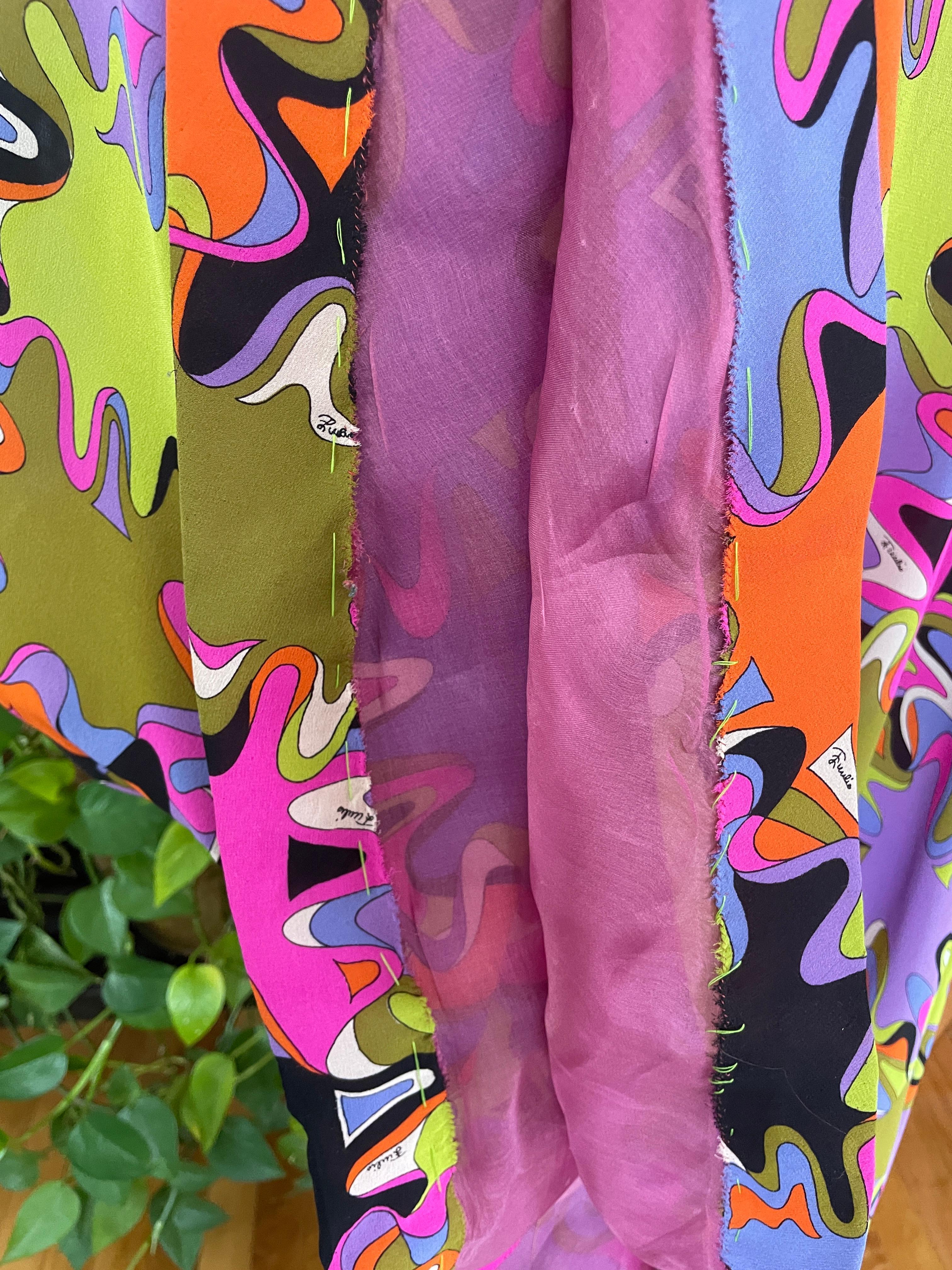  Emilio Pucci Palazzo Pant Silk Multi-color Op Art  Jumpsuit 1960s Vintage 6