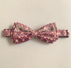 Emilio Pucci Pink and Purple Print Bow Tie Pre-Tied Adjustable