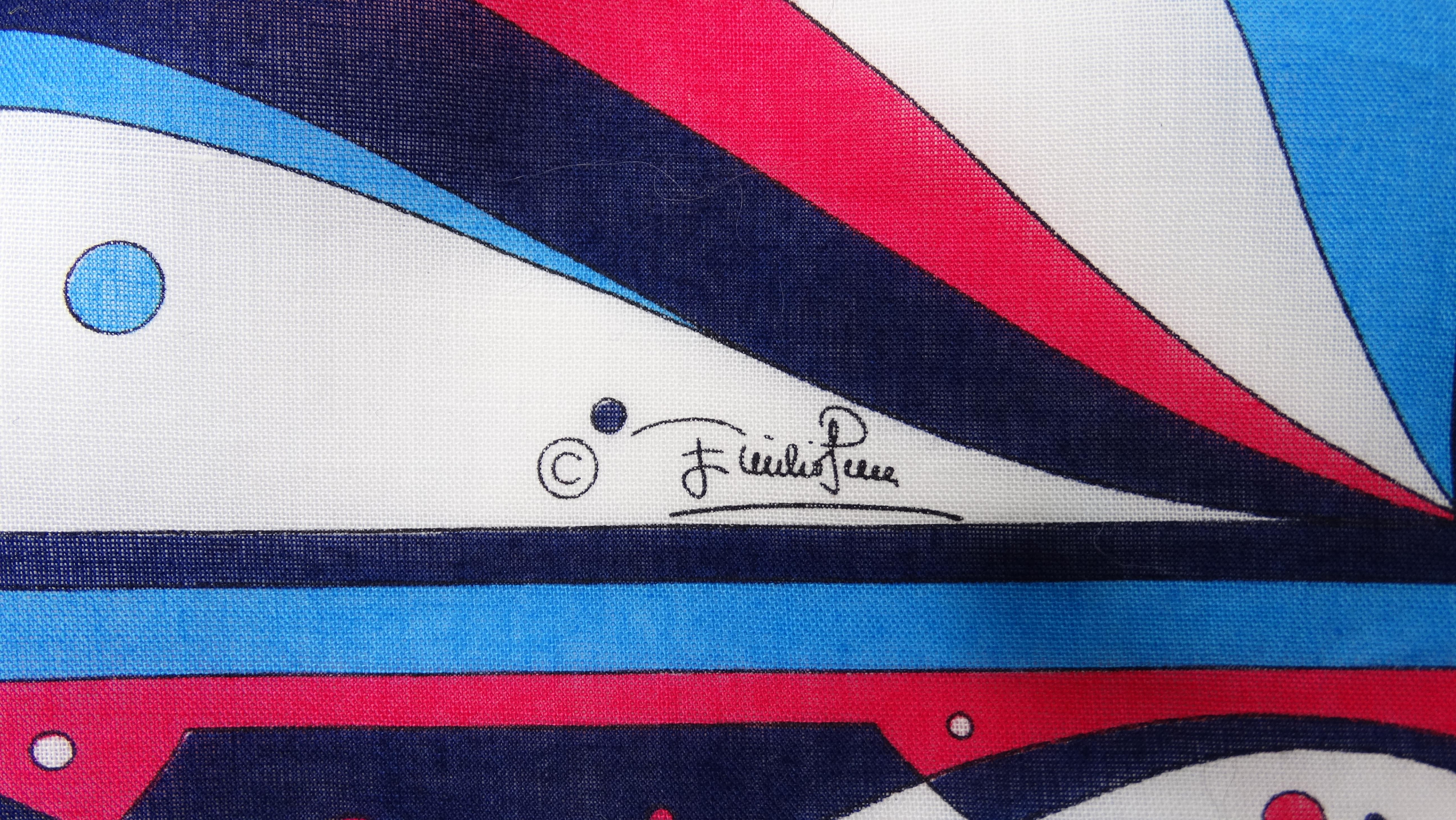 Emilio Pucci Rosa & Blau Abstrakter Schal im Zustand „Gut“ im Angebot in Scottsdale, AZ