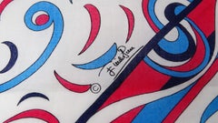 Emilio Pucci Pink & Blue Geometric Scarf