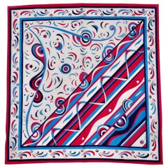Emilio Pucci Pink & Blue Geometric Scarf