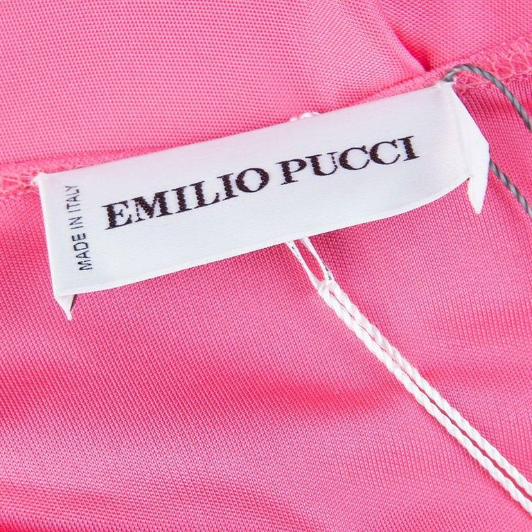 Emilio Pucci Pink Embellished Shoulder Detail Sleeveless Belted Midi ...