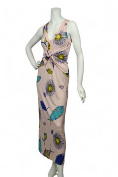 Emilio Pucci Pink Fish Print Maxi Dress  Size 4 US