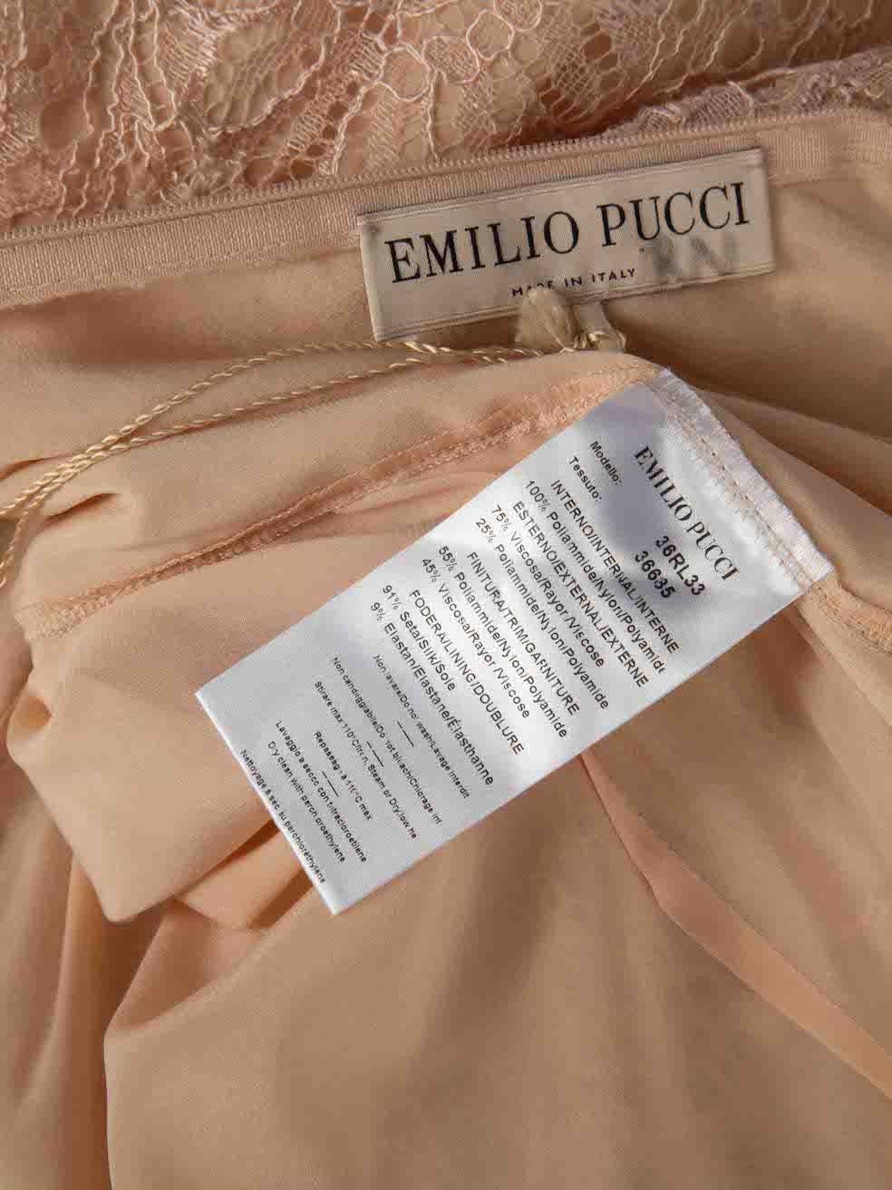 Emilio Pucci Pink Lace Round Neck Mini Dress Size XS For Sale 2