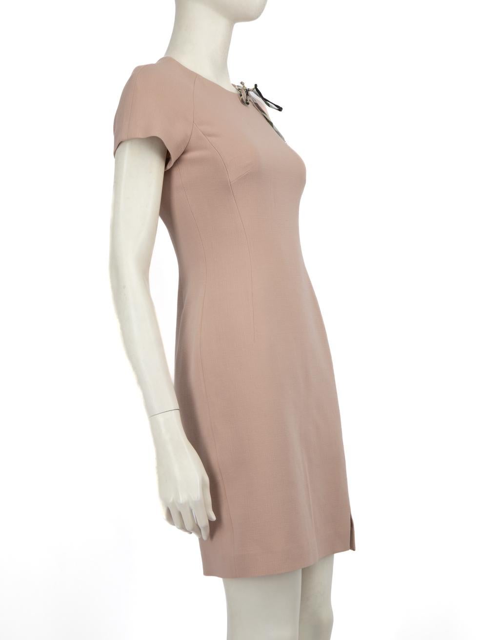 CONDITION is Very good. Minimal wear to the dress is evident, there is light discolouration on the lining around the underarms of this used Emilio Pucci designer resale item.
 
 
 
 Details
 
 
 Pink
 
 Wool
 
 Dress
 
 Front lace up detail
 
 Short