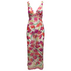 Emilio Pucci Pink & Multicolor Floral Print Nightgown
