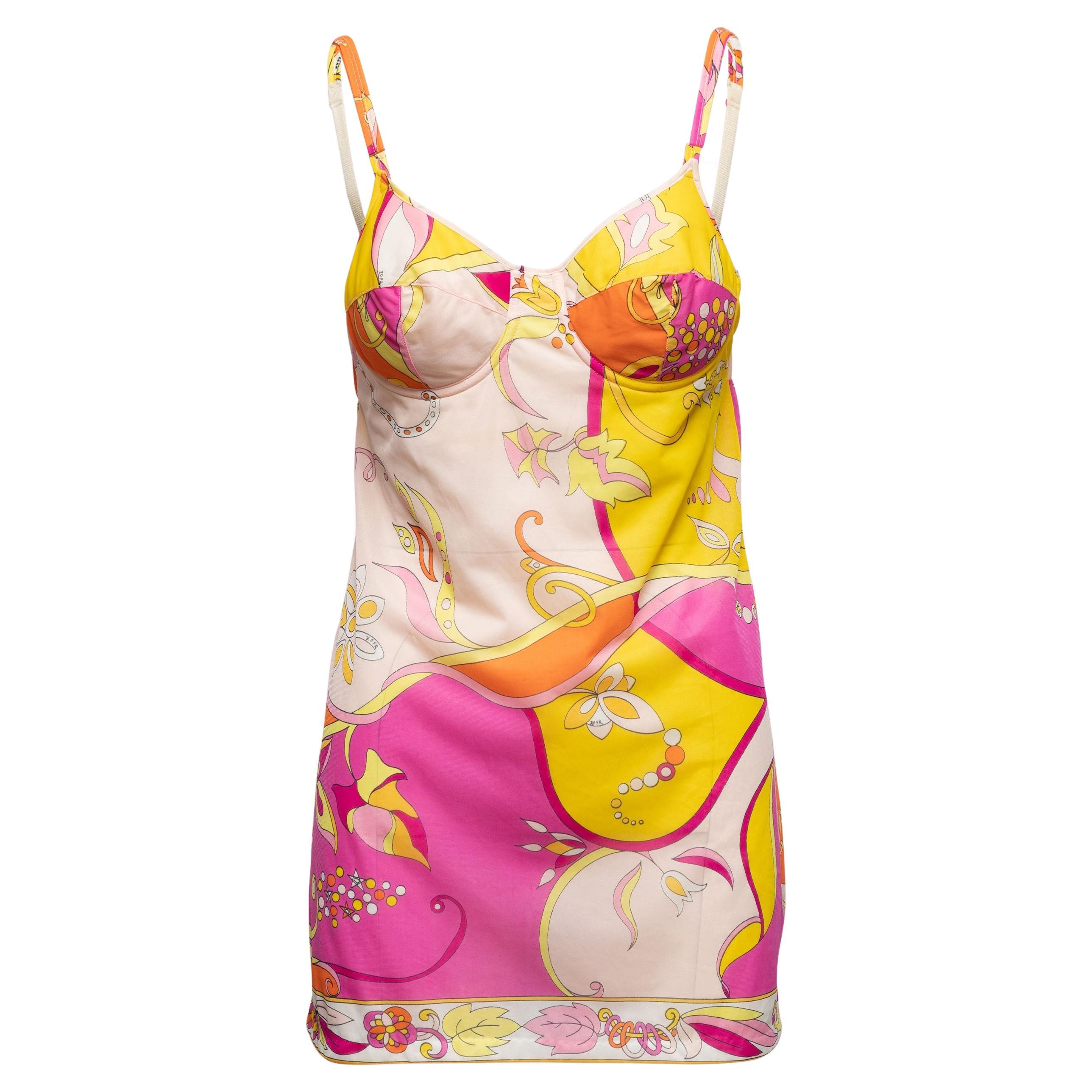 Emilio Pucci Pink & Multicolor for Formfit Rogers Printed Chemise