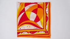 Emilio Pucci Pink/Orange Abstract Scarf