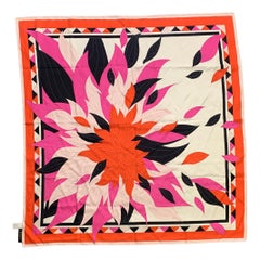 EMILIO PUCCI Pink Orange Silk Scarves & Shawls