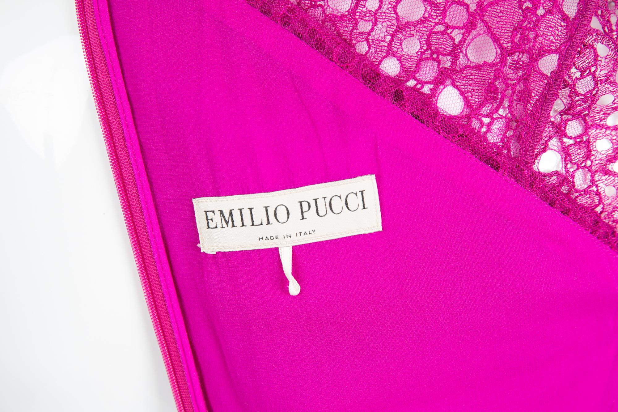 Emilio Pucci Pink Peplum Dress In Good Condition For Sale In Paris, FR