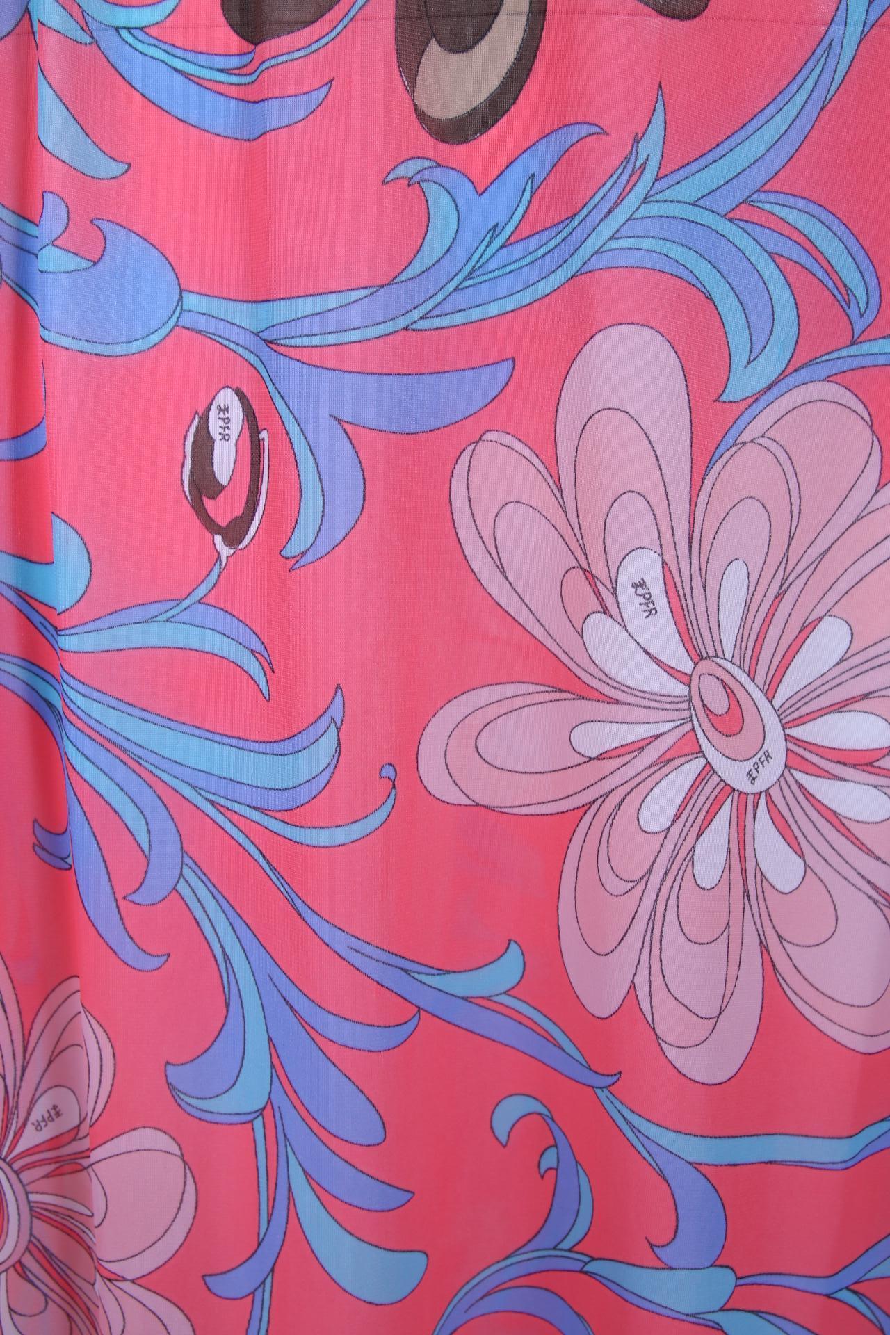 Emilio Pucci Pink Printed Maxi Slip Dress c.1970's 2
