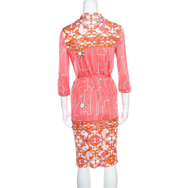 Step out in style with this lovely shirt dress from Emilio Pucci. Cut from silk, this printed dress has long sleeves, front buttons and a belt detail which gives it a great shape. You can team this dress with sandals or pumps.

Includes: The Luxury
