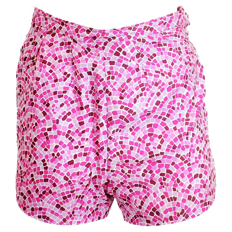 Emilio Pucci Pantalones cortos de seda estampada rosa