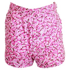 Emilio Pucci Pantalones cortos de seda estampada rosa