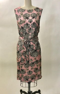 Emilio Pucci Pink Silk Shell Seashell Print Belted Sleeveless Sun Dress
